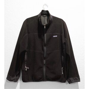 Vintage 80s Patagonia PEF Partial Eclipse Full-Zip Fleece Size L Black Rare USA